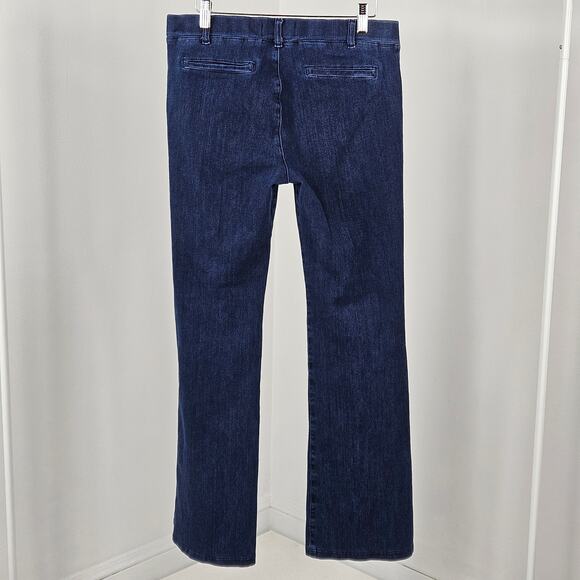 Betabrand Faux Denim Stretch Bootcut Pull On Pants | Women's Medium | FLAWS - Picture 2 of 16